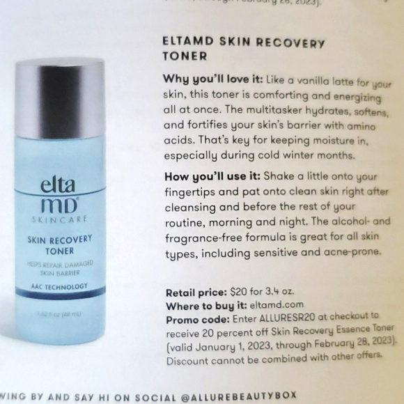 Eltamd Skin Recovery Toner NEW - Picture 2 of 4